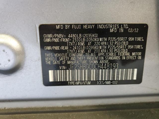 Photo 10 from auction – 2012 SUBARU FORESTER T with VIN JF2SHBGC0CH448193