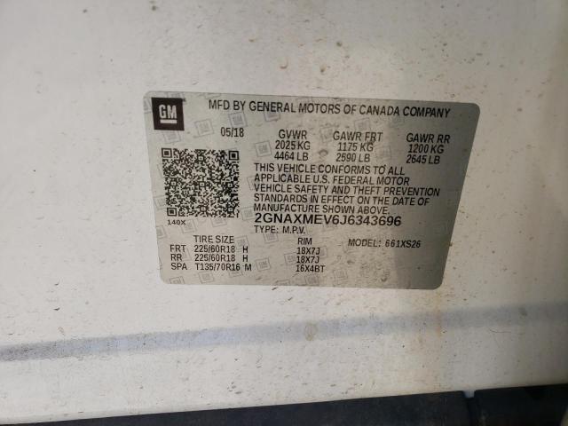 Photo 10 from auction – 2018 CHEVROLET EQUINOX PR with VIN 2GNAXMEV6J6343696