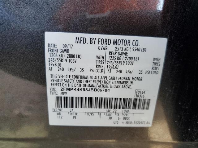 Photo 10 from auction – 2018 FORD EDGE TITAN with VIN 2FMPK4K98JBB06784