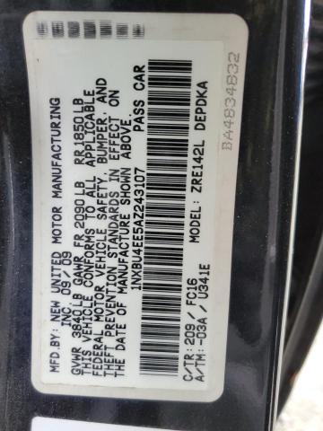 Photo 10 from auction – 2010 TOYOTA COROLLA BA with VIN 1NXBU4EE5AZ243107