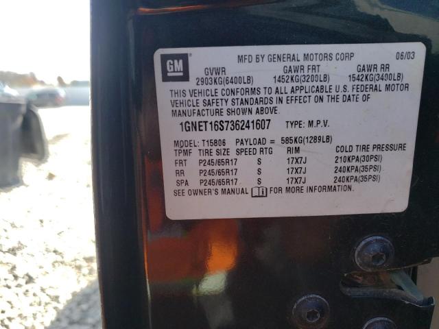 Photo 10 from auction – 2003 CHEVROLET TRAILBLAZE with VIN 1GNET16S736241607