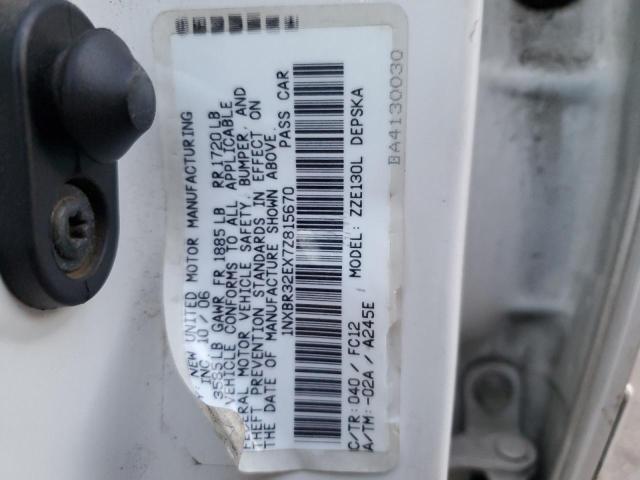 Photo 10 from auction – 2007 TOYOTA COROLLA with VIN 1NXBR32EX7Z815670