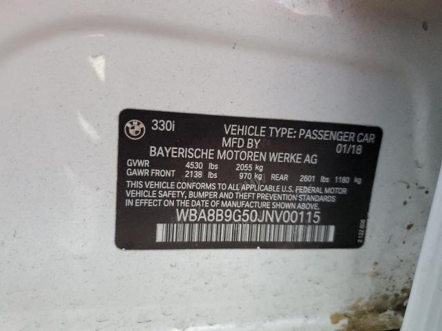 Photo 10 from auction – 2018 BMW 330 I with VIN WBA8B9G50JNV00115