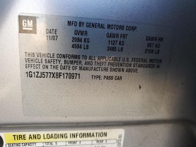 Photo 10 from auction – 2008 CHEVROLET MALIBU 2LT with VIN 1G1ZJ577X8F170971