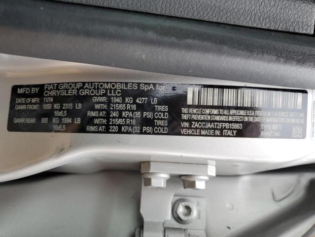 Photo 10 from auction – 2015 JEEP RENEGADE S with VIN ZACCJAAT2FPB15663