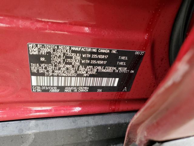 Photo 10 from auction – 2022 TOYOTA RAV4 XLE with VIN 2T3P1RFVXNW299342