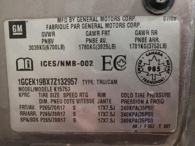 Photo 10 from auction – 2007 CHEVROLET SILVERADO with VIN 1GCEK19BX7Z132957