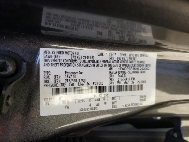Photo 10 from auction – 2017 FORD FOCUS SE with VIN 1FADP3F28HL292052