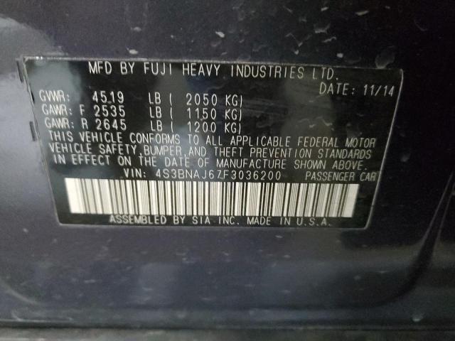 Photo 10 from auction – 2015 SUBARU LEGACY 2.5 with VIN 4S3BNAJ67F3036200