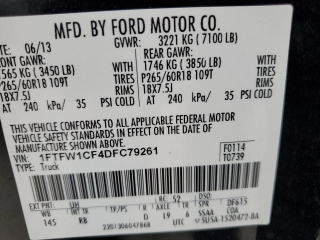 Photo 12 from auction – 2013 FORD F150 SUPER with VIN 1FTFW1CF4DFC79261