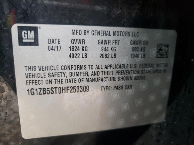 Photo 10 from auction – 2017 CHEVROLET MALIBU LS with VIN 1G1ZB5ST0HF253309