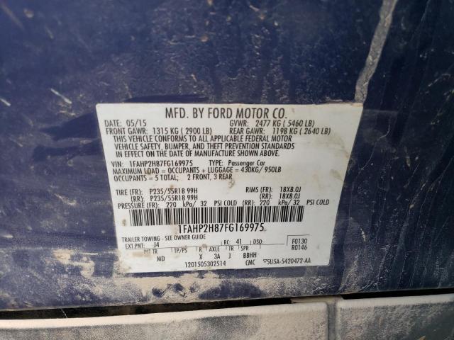 Photo 10 from auction – 2015 FORD TAURUS SEL with VIN 1FAHP2H87FG169975
