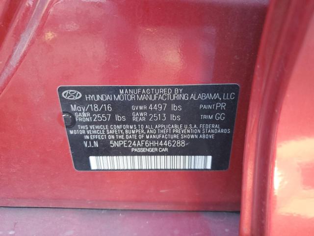Photo 10 from auction – 2017 HYUNDAI SONATA SE with VIN 5NPE24AF6HH446288
