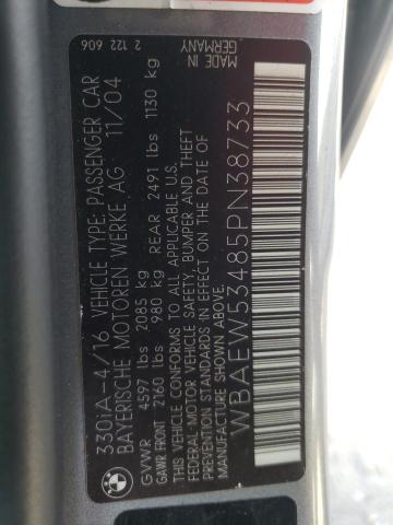 Photo 10 from auction – 2005 BMW 330XI with VIN WBAEW53485PN38733