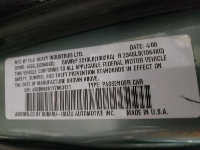 Photo 10 from auction – 2000 SUBARU LEGACY OUT with VIN 4S3BH6651Y7663121