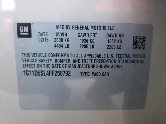 Zdjęcie 10 z aukcji – 2015 CHEVROLET MALIBU 2LT z VIN 1G11D5SL4FF258792