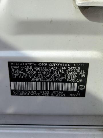Photo 10 from auction – 2011 LEXUS IS 250 with VIN JTHBF5C24B5142504