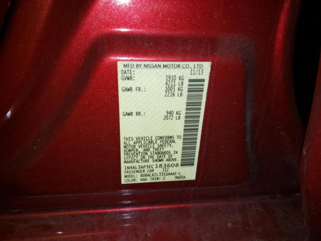 Photo 10 from auction – 2014 NISSAN ALTIMA 2.5 with VIN 1N4AL3AP3EC183608