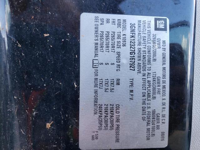Photo 10 from auction – 2007 CHEVROLET AVALANCHE with VIN 3GNFK12327G167927