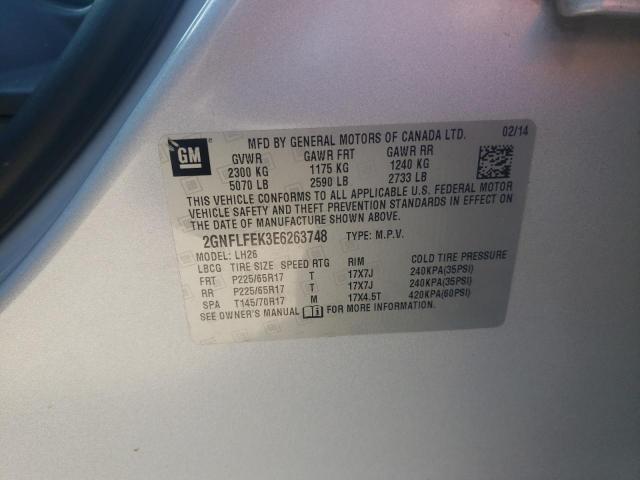 Photo 10 from auction – 2014 CHEVROLET EQUINOX LT with VIN 2GNFLFEK3E6263748
