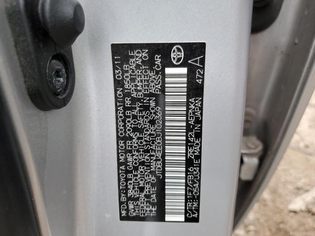 Photo 10 from auction – 2011 TOYOTA COROLLA BA with VIN JTDBU4EE0BJ102369