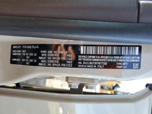 Photo 10 from auction – 2015 JEEP RENEGADE L with VIN ZACCJBDT8FPB77358