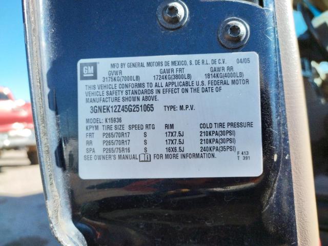 Photo 10 from auction – 2005 CHEVROLET AVALANCHE with VIN 3GNEK12Z45G251065