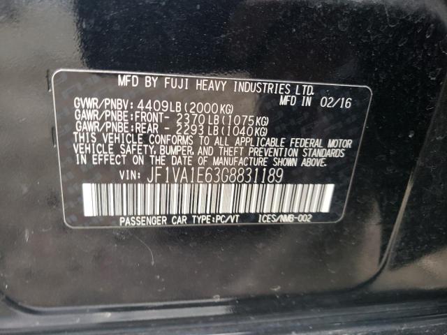 Photo 10 from auction – 2016 SUBARU WRX PREMIU with VIN JF1VA1E63G8831189
