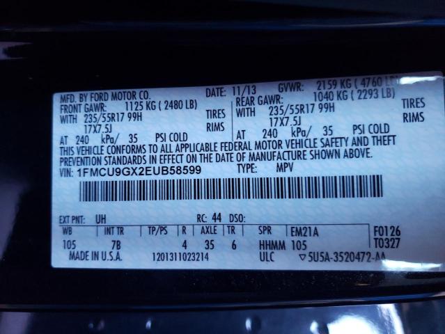 Photo 10 from auction – 2014 FORD ESCAPE SE with VIN 1FMCU9GX2EUB58599