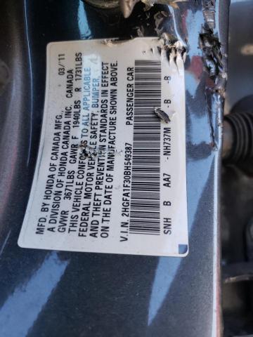 Photo 10 from auction – 2011 HONDA CIVIC VP with VIN 2HGFA1F30BH549387