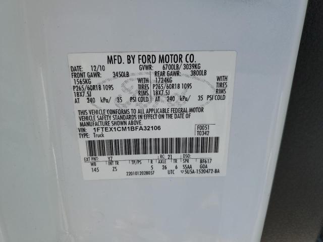 Photo 10 from auction – 2011 FORD F150 SUPER with VIN 1FTEX1CM1BFA32106