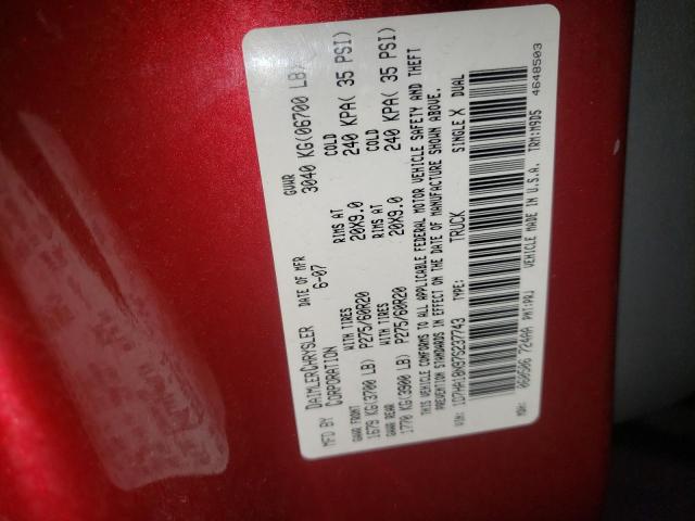 Photo 10 from auction – 2007 DODGE RAM with VIN 1D7HA18N97S237743
