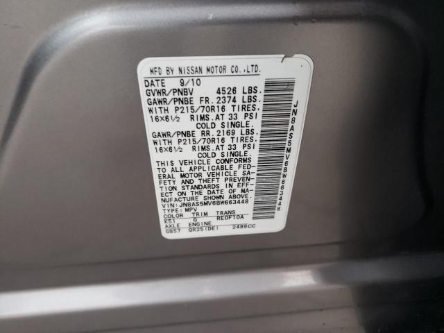 Photo 10 from auction – 2011 NISSAN ROGUE S with VIN JN8AS5MV6BW663448
