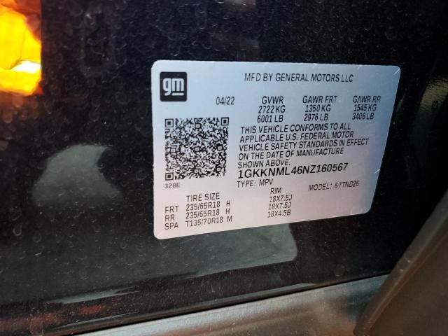 Photo 10 from auction – 2022 GMC ACADIA SLT with VIN 1GKKNML46NZ160567