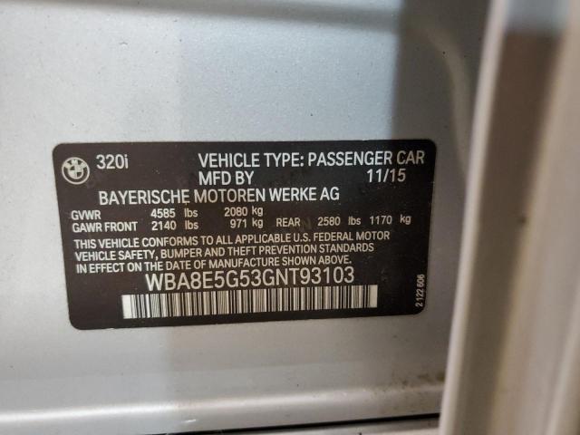 Photo 10 from auction – 2016 BMW 320 XI with VIN WBA8E5G53GNT93103