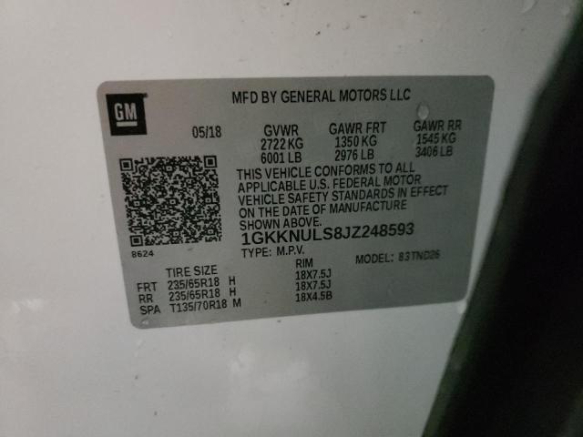Photo 10 from auction – 2018 GMC ACADIA SLT with VIN 1GKKNULS8JZ248593