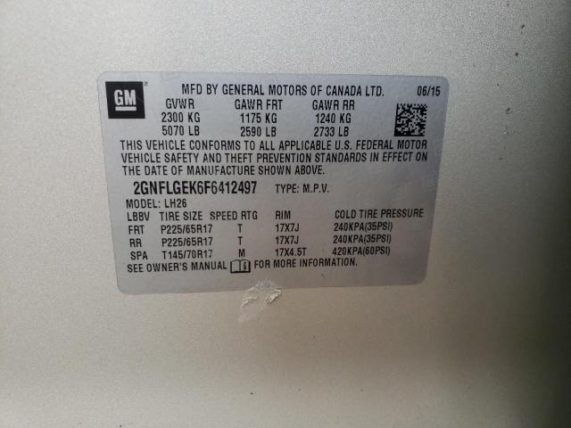 Photo 10 from auction – 2015 CHEVROLET EQUINOX LT with VIN 2GNFLGEK6F6412497