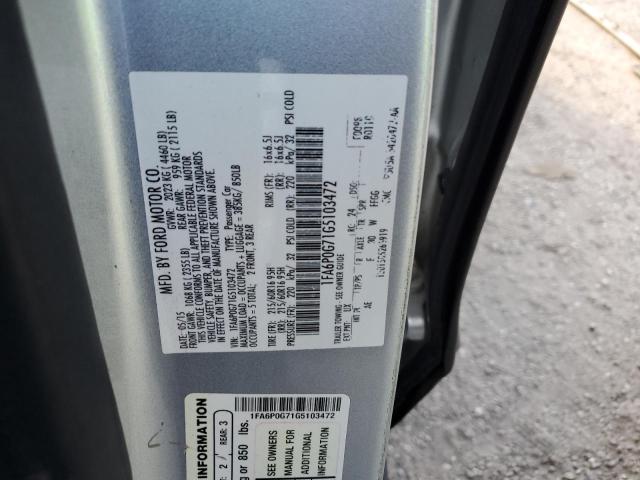 Photo 10 from auction – 2016 FORD FUSION S with VIN 1FA6P0G71G5103472