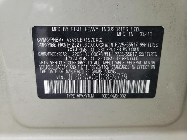 Photo 10 from auction – 2013 SUBARU XV CROSSTR with VIN JF2GPAVC6D2869779