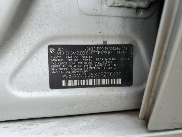 Photo 10 from auction – 2007 BMW 328 I SULE with VIN WBAVC535X7FZ78477