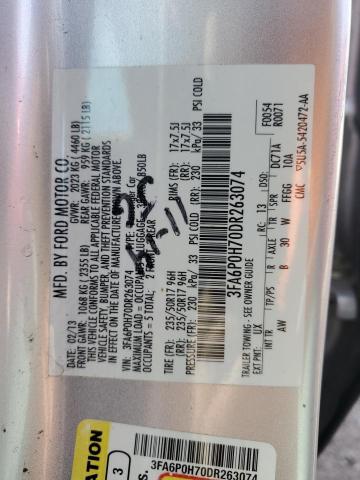Photo 10 from auction – 2013 FORD FUSION SE with VIN 3FA6P0H70DR263074