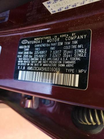 Photo 10 from auction – 2017 HYUNDAI TUCSON LIM with VIN KM8J3CA45HU316069