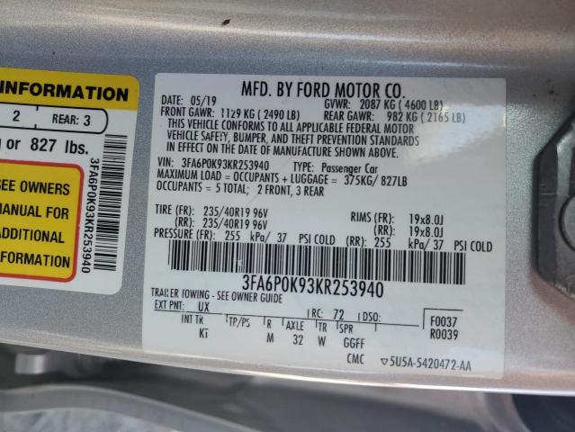 Photo 10 from auction – 2019 FORD FUSION TIT with VIN 3FA6P0K93KR253940