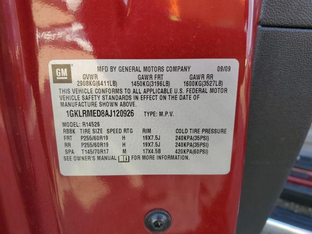 Photo 10 from auction – 2010 GMC ACADIA SLT with VIN 1GKLRMED8AJ120926