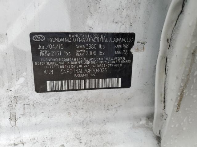 Photo 10 from auction – 2016 HYUNDAI ELANTRA SE with VIN 5NPDH4AE7GH704026