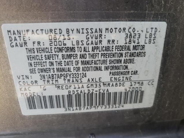 Photo 10 from auction – 2015 NISSAN SENTRA S with VIN 3N1AB7AP9FY333124