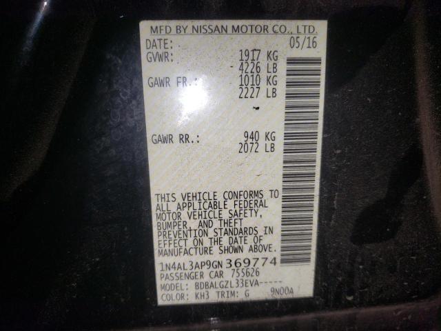 Photo 10 from auction – 2016 NISSAN ALTIMA 2.5 with VIN 1N4AL3AP9GN369774