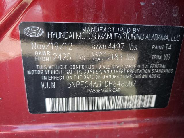 Photo 10 from auction – 2013 HYUNDAI SONATA SE with VIN 5NPEC4AB1DH648587