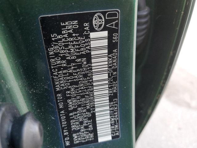 Photo 10 from auction – 2015 TOYOTA COROLLA L with VIN 2T1BURHE6FC458013