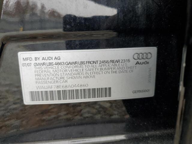 Photo 10 from auction – 2008 AUDI A4 2.0T with VIN WAUAF78E68A044860